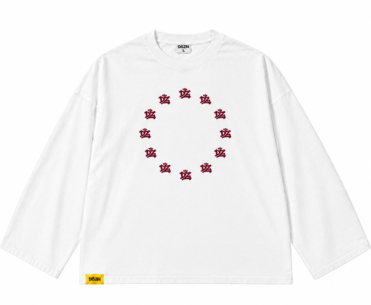 Longsleeve White DSZN bordeau